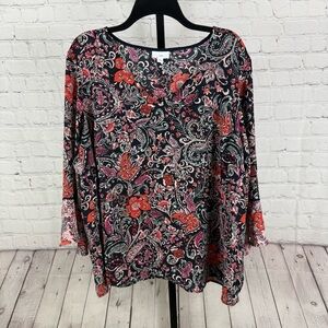 J. Jill Long Sleeve Floral Tunic Size XL